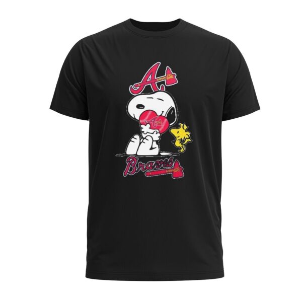 Atlanta Braves Snoopy Hug Heart Peanuts Baseball MLB Shirt 1