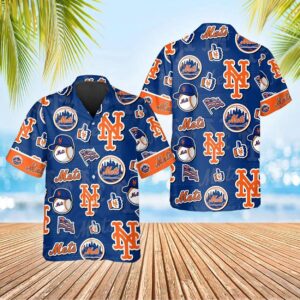 Baseball New York Mets Logo MLB Hawaiian Shirt