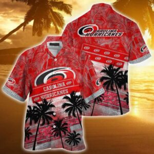 Carolina Hurricanes NHL Palm Tree Beach Hawaiian Shirt