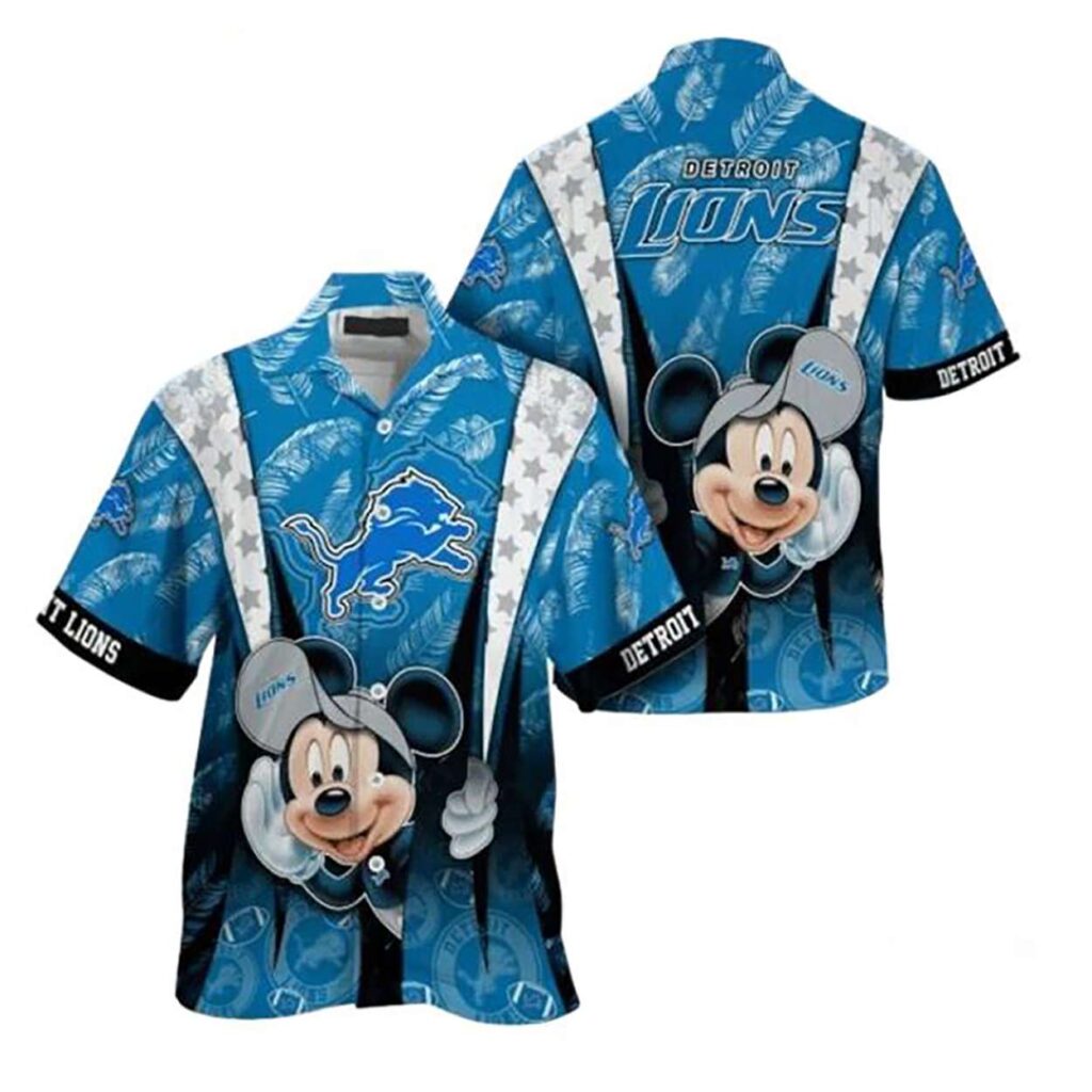 Detroit Lions Mickey Mouse Disney NFL Hawaiian Shirt