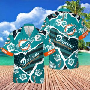 Miami Dolphins Summer Hibiscus Floral NFL Hawaiian Shirt