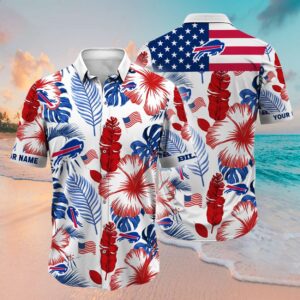 NFL Buffalo Bills Hibiscus Custom Name Hawaiian Shirt
