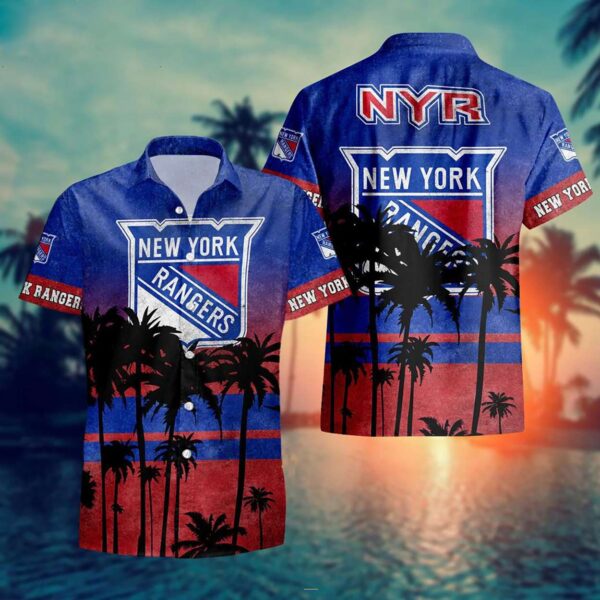 NHL New York Rangers Palms Summer Hawaiian Shirt