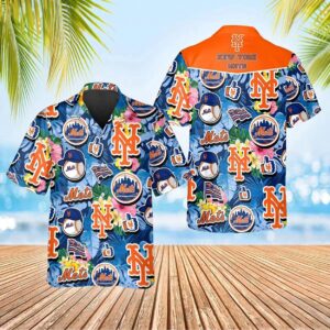 New York Mets Summer Flowers Blooming Tropical Hawaiian Shirt